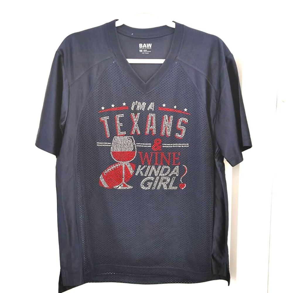 BAW Shirt Mesh Jersey Houston Texans Wine Kind of Girl Medium